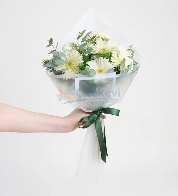 Beyaz Gerberalar Cicek Buketi Lolaflora 9Be3 486C A1Cc - Atakum Çiçekçim