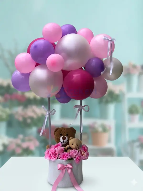 Hoşgeldin Kız Bebek Balonlu Aranjman - Atakum Çiçekçim