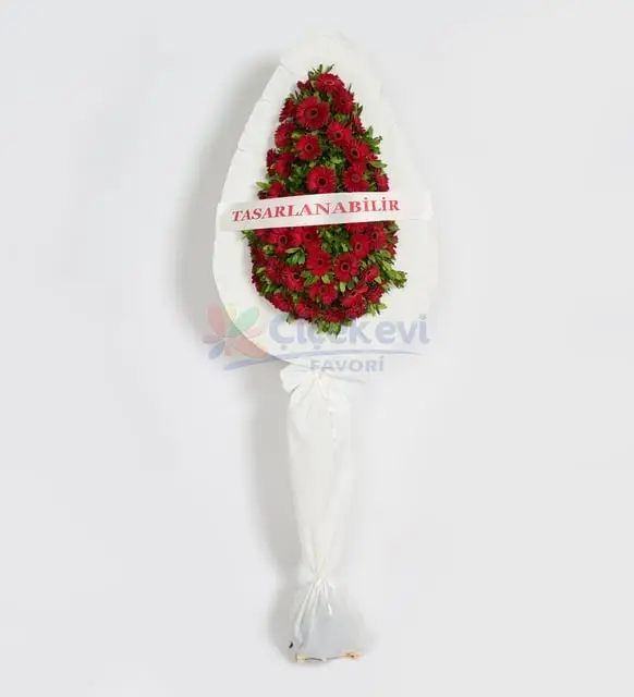 Tek Katli Kirmizi Gerbera Cicekleri Celenk - Atakum Çiçekçim