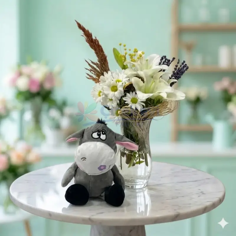 Peluş Eşek Varyantlı Lilyum - Atakum Çiçekçim