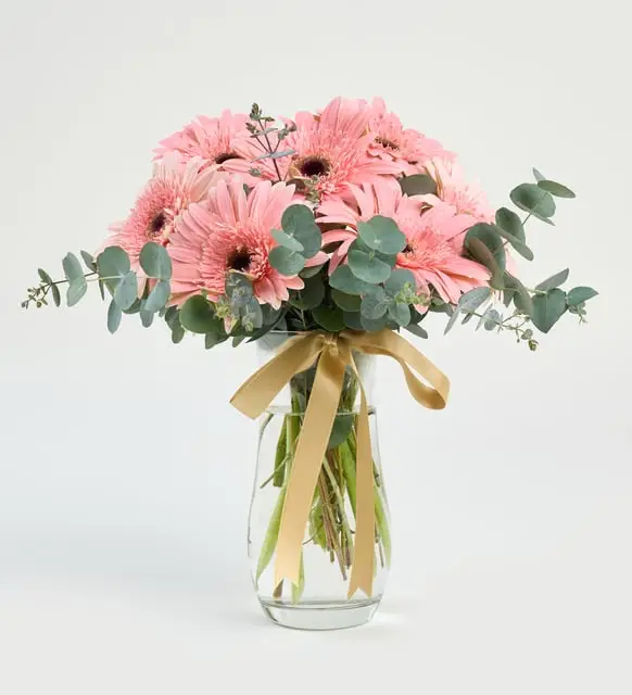 Pembe Düşler Gerbera Aranjmanı Paşabahçe Vazoda - Atakum Çiçekçim